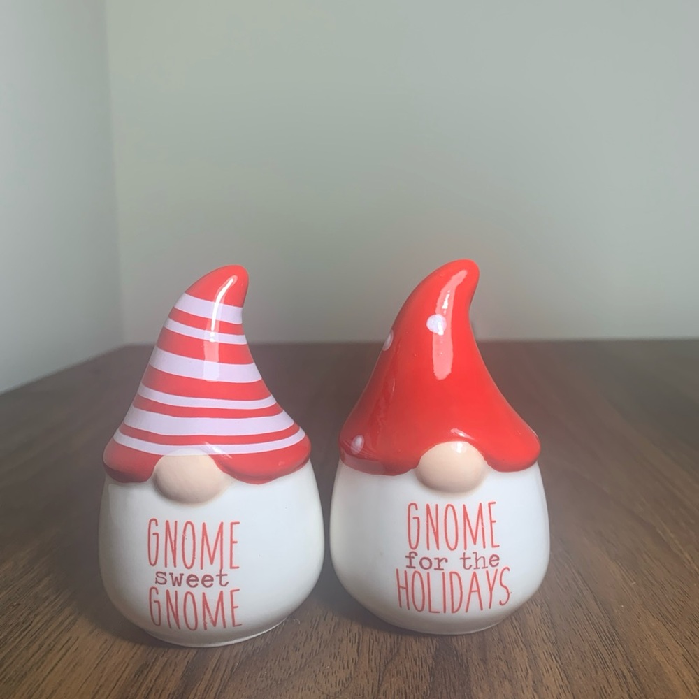 Red and White Holiday Gnome Figurines